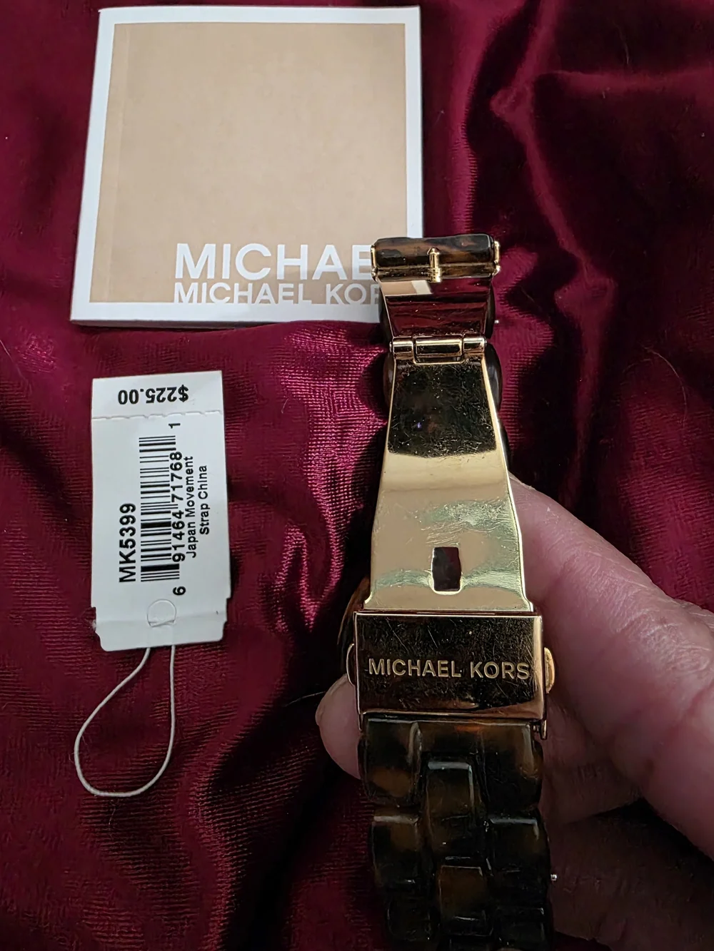 Michael Kors Unisex  Brown Tortoise and Gold Chronograph Watch